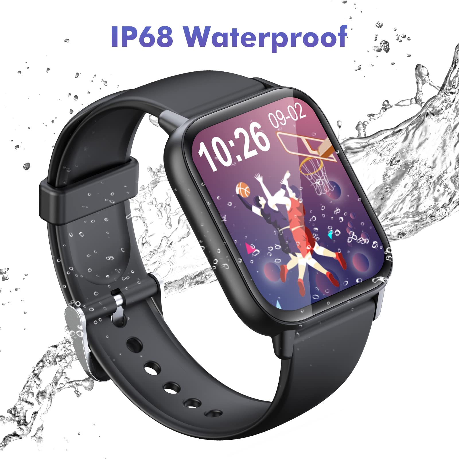 LAMA Touch 1,7 smartwatch fitness nero-blu cardio IP67