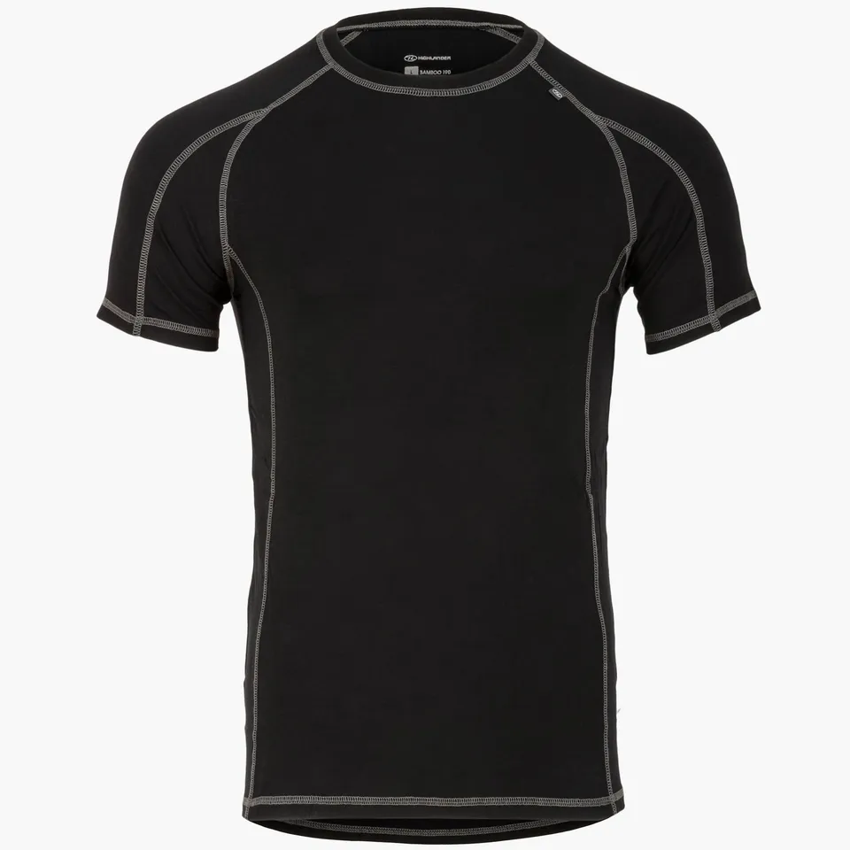 Highlander Bamboo maglia termica uomo manica corta nera