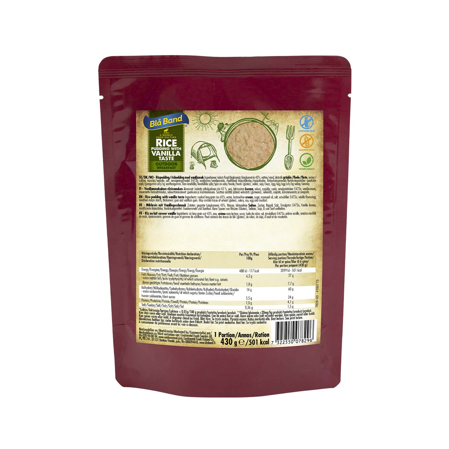 Blå Band Rice Pudding budino riso vaniglia 430g