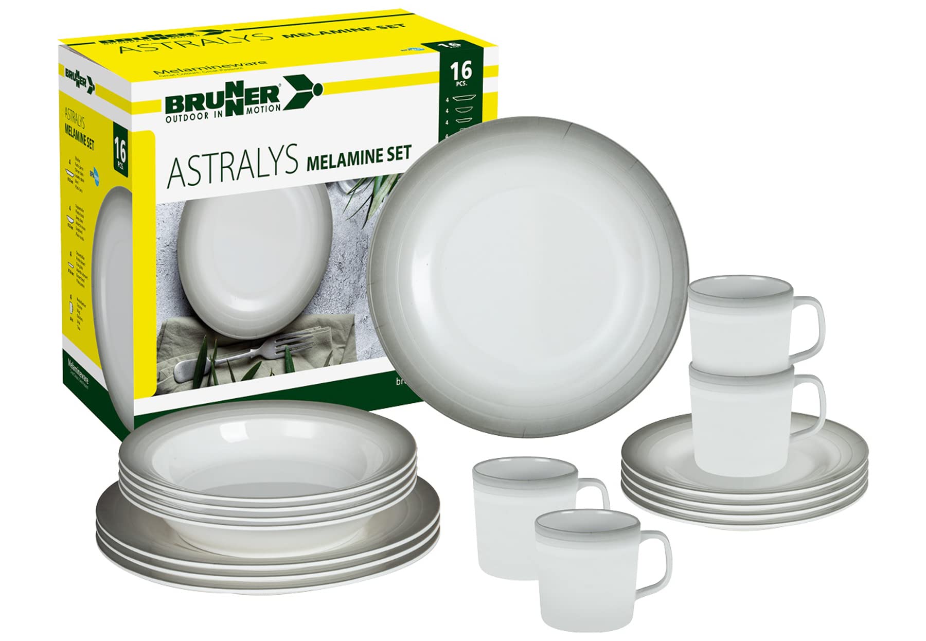 Brunner Astralys 0830160N.C5S set piatti melamina 16 pz