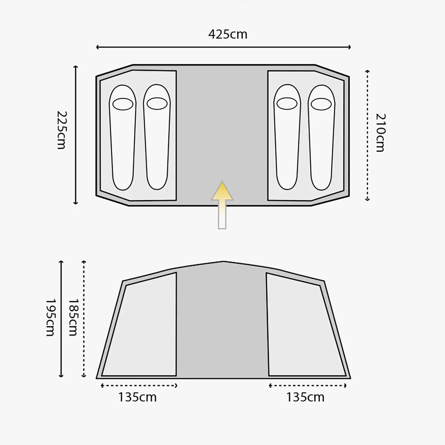 Highlander Cypress 4 tenda campeggio 4 persone