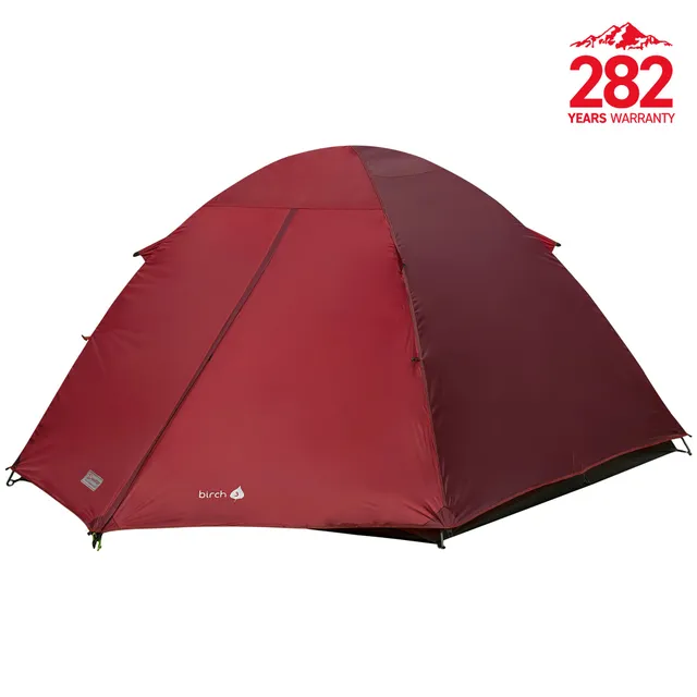 Highlander Birch tenda 3 posti con veranda rossa