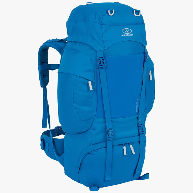 Highlander Rambler zaino trekking 88L blu schienale regolabile