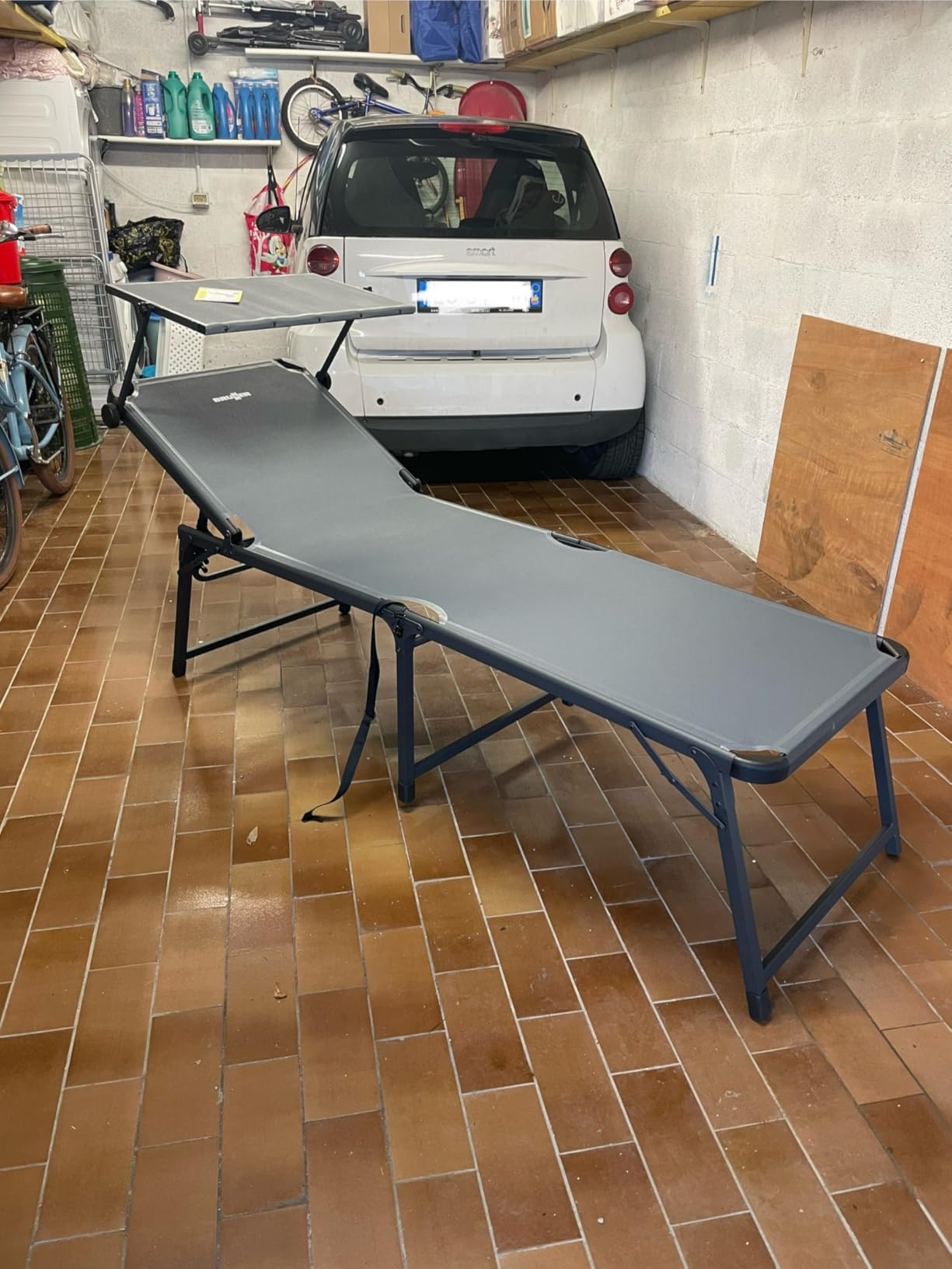 Brunner Marbella High 0410022N lettino nero/grigio 198 cm