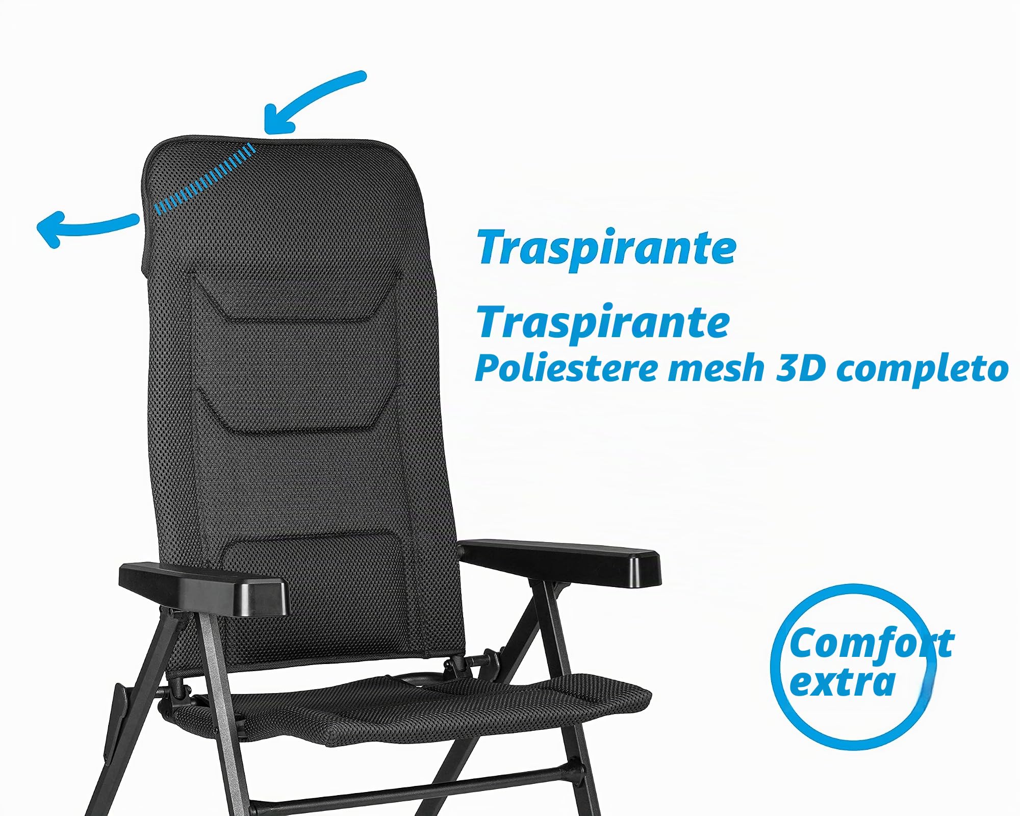 Brunner Rebel Pro Small Sedia Campeggio Pieghevole Nera