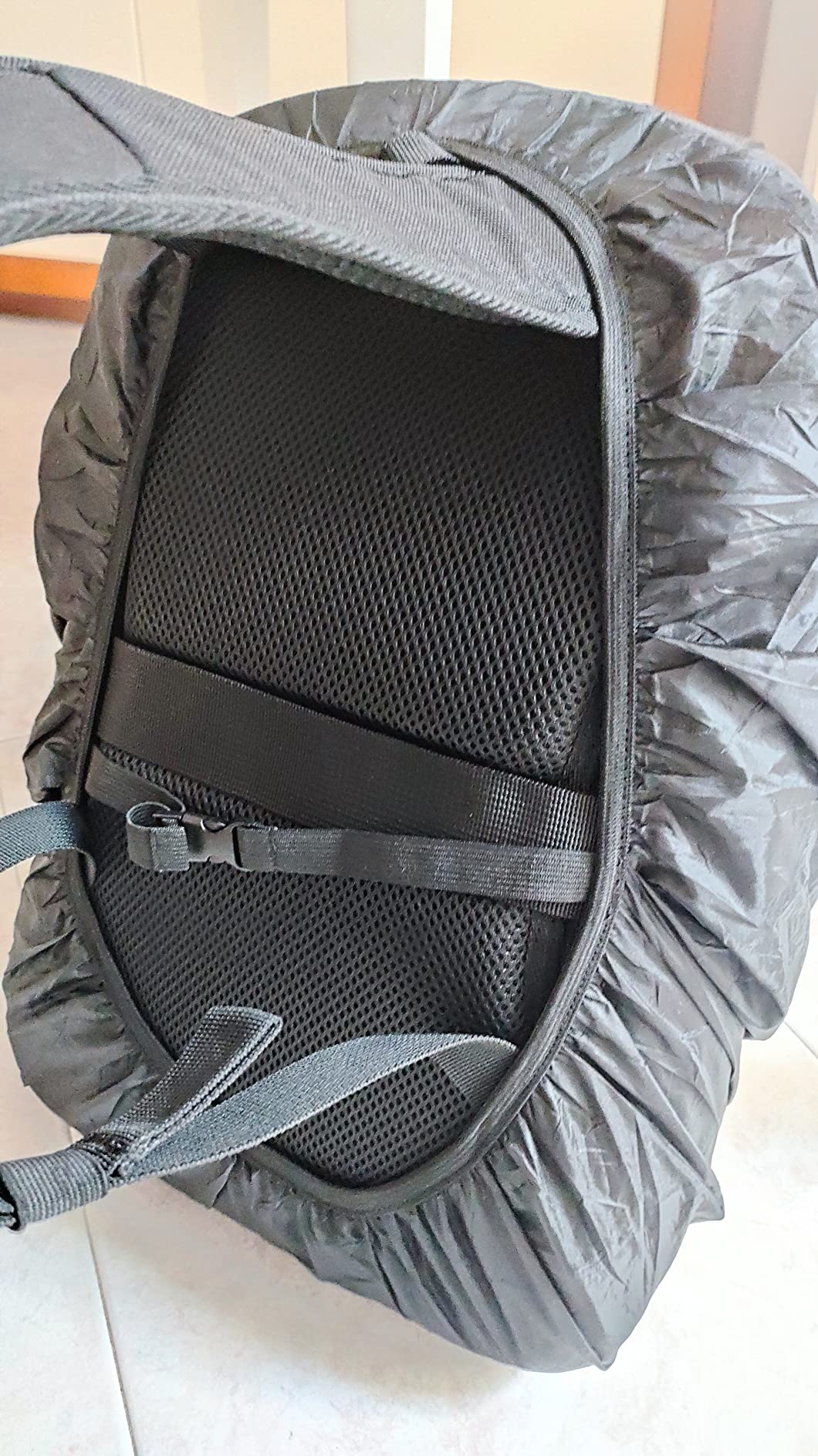 LAMA Coprizaino Antipioggia L 41-55L Nero Blu nylon