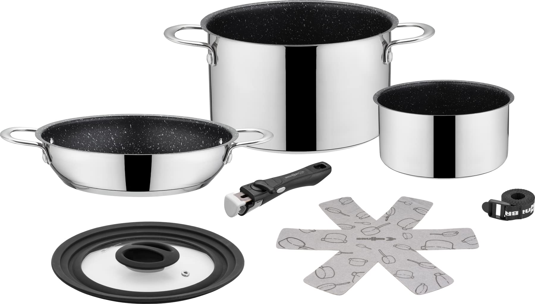 Brunner Academy NG 5+1 set pentole acciaio 3 pezzi gas