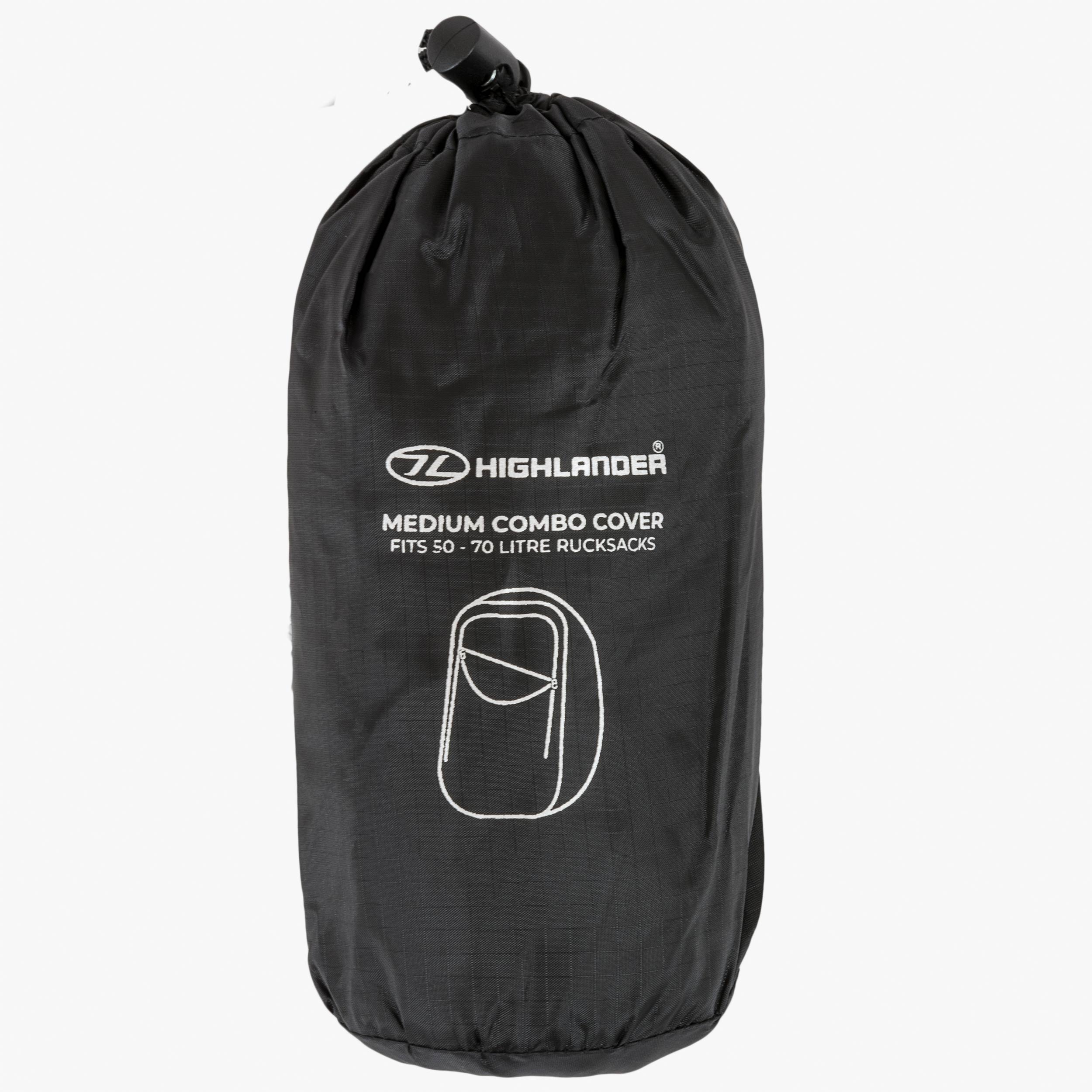 Highlander Combo coprizaino antipioggia nero 50-70L impermeabile