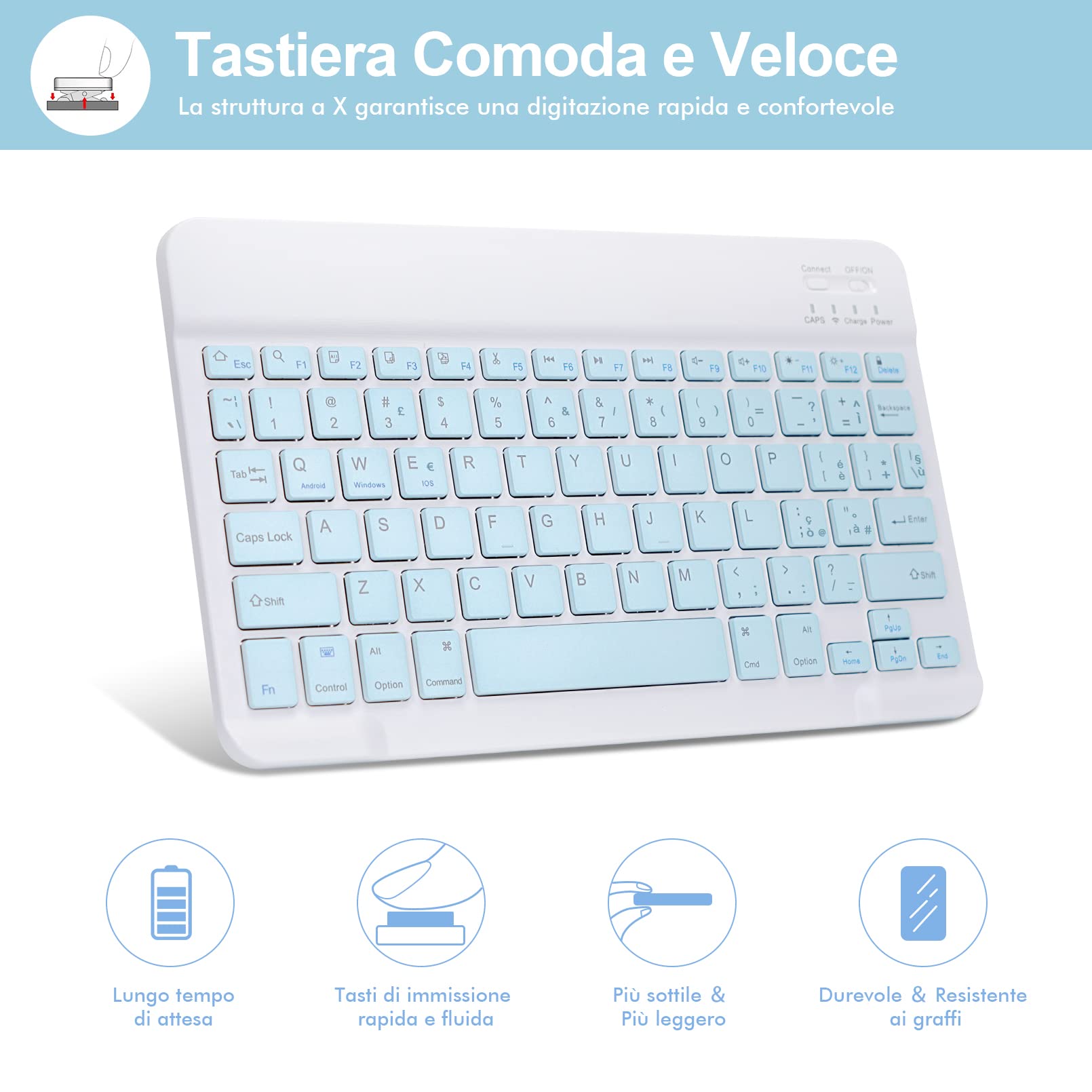 LAMA custodia tastiera Galaxy Tab A8 10,5 blu