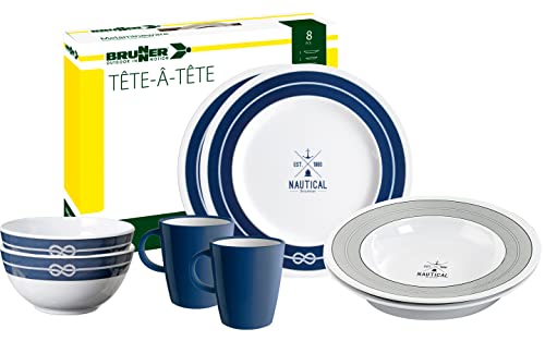 Brunner Nautical 0830143N.C8S set stoviglie 8 pezzi melamina