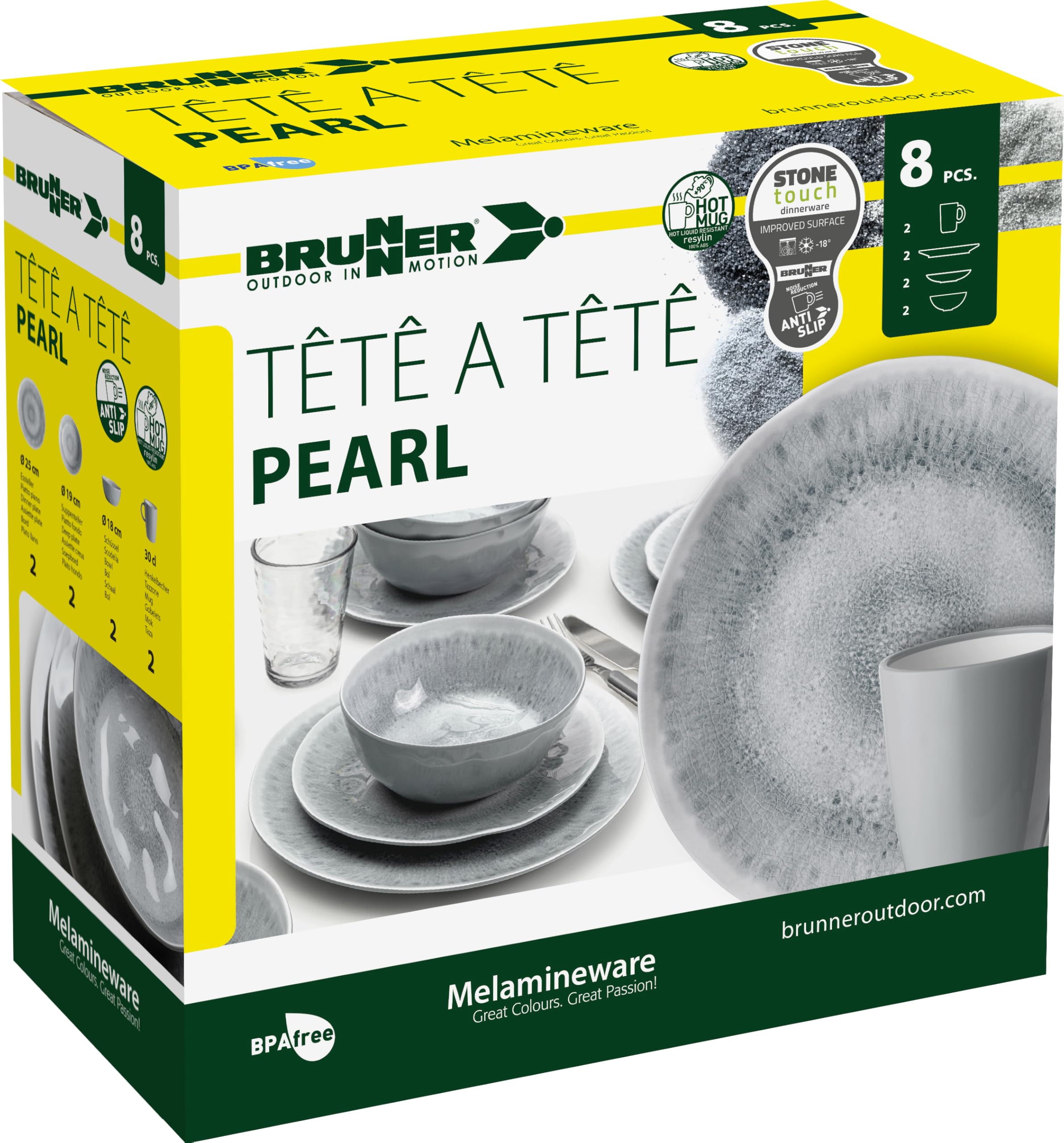 Brunner Pearl 0830143N.C5X set stoviglie 8 pezzi antiscivolo