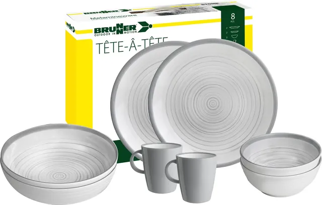 Brunner Bellagio set stoviglie campeggio 8 pezzi antiscivolo