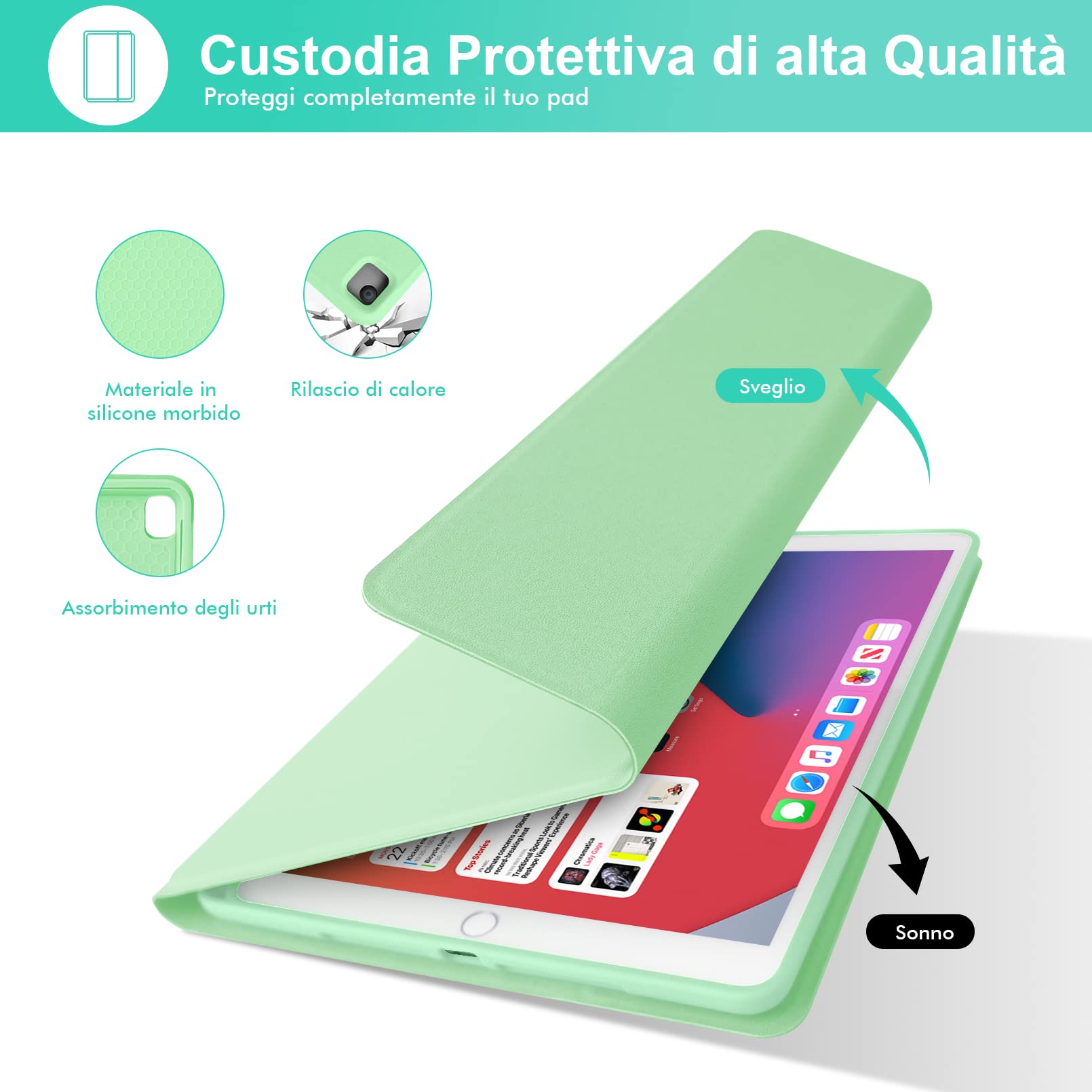 LAMA Custodia con tastiera iPad 10.2/10.5 QWERTY italiana