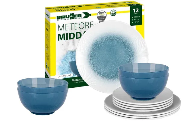 Brunner Midday 0830148N.C1X Meteor Azur set stoviglie 4 persone