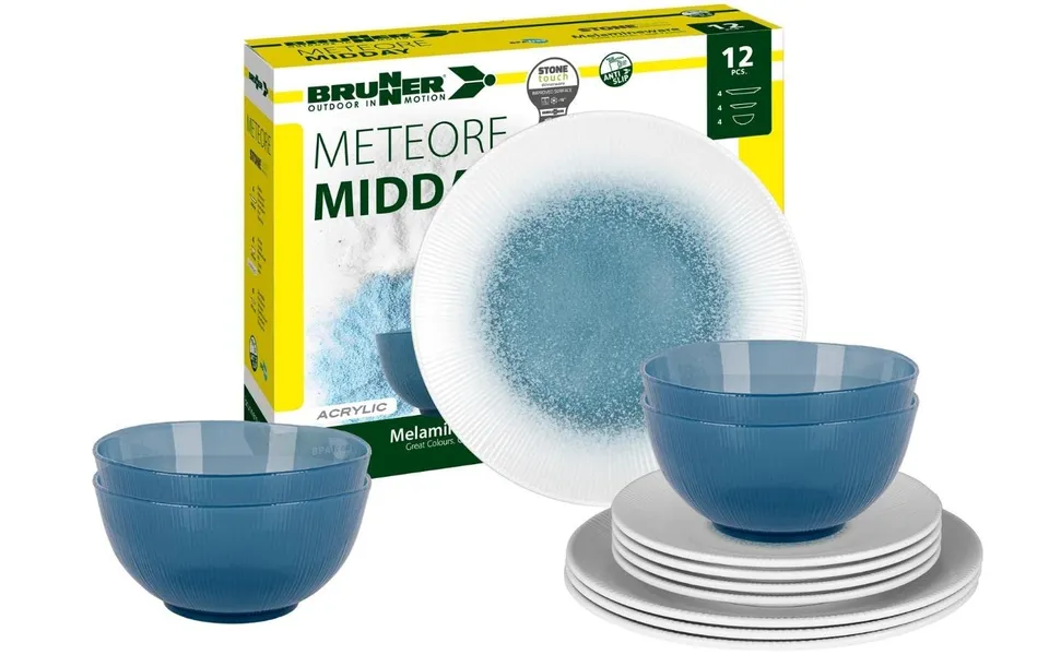 Brunner Midday 0830148N.C1X Meteor Azur set stoviglie 4 persone