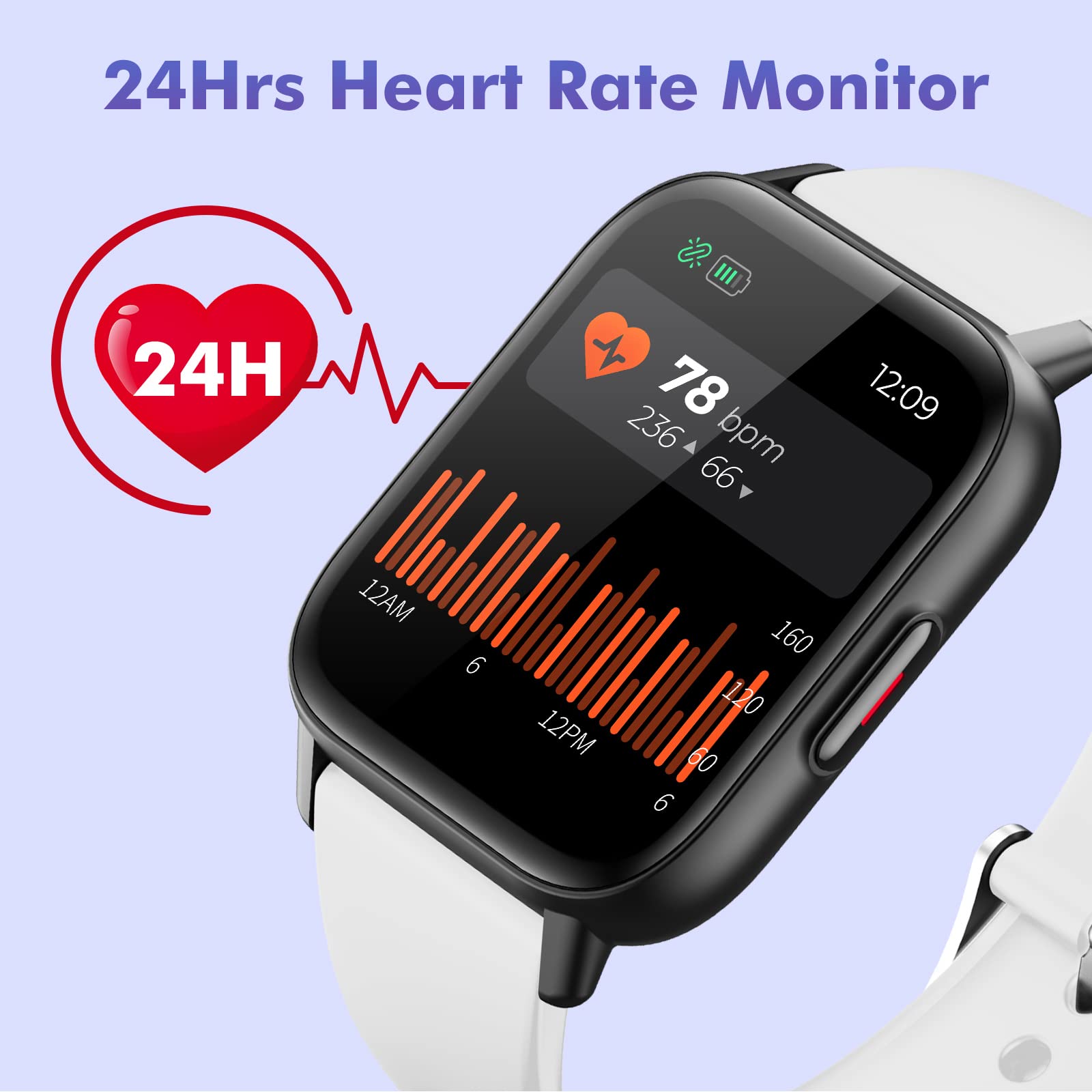 LAMA Smartwatch Fitness 1.7" Bianco Rosa Cardio IP67