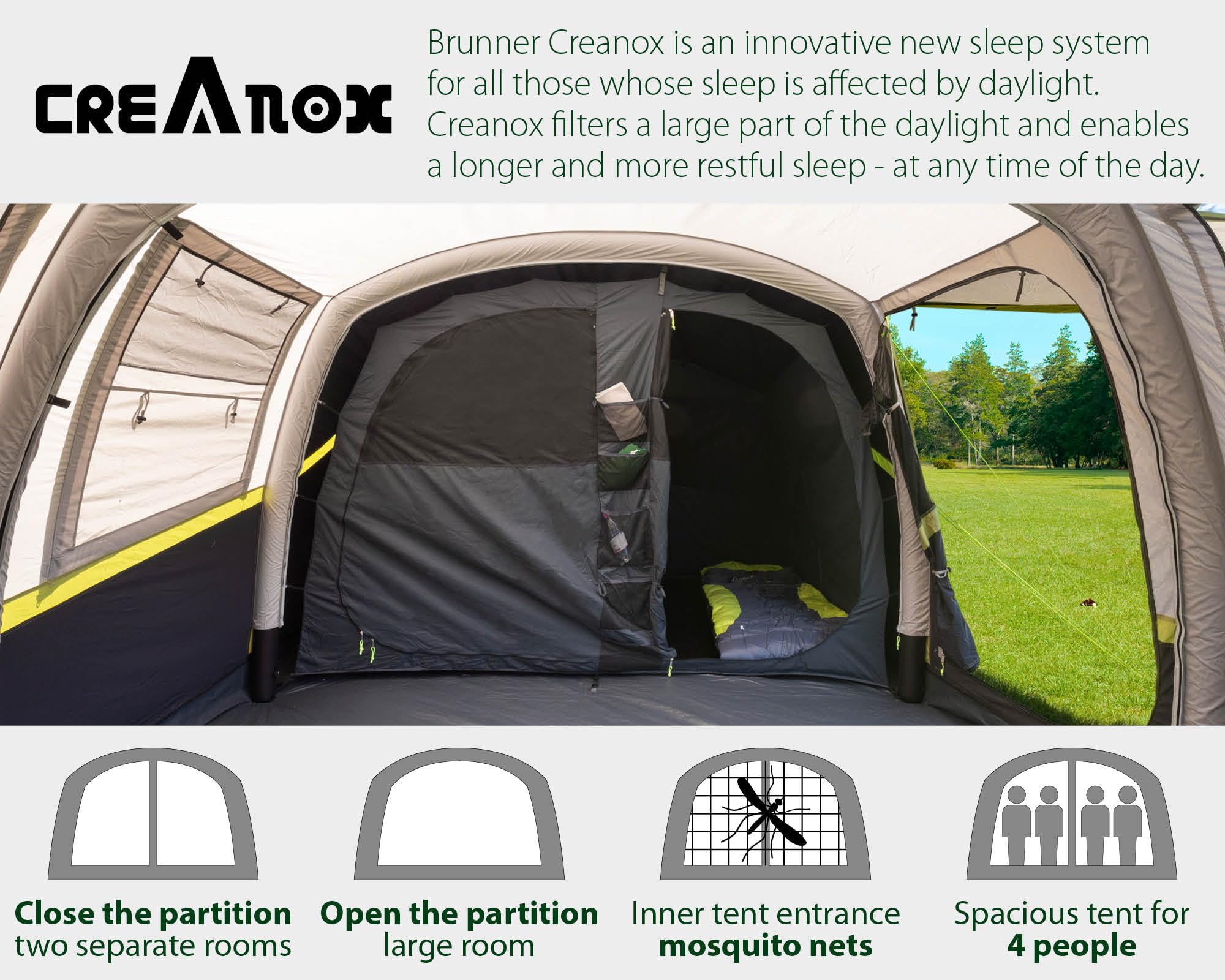 Brunner Pure 4 A.I.R. Tech tenda 4 posti policotone