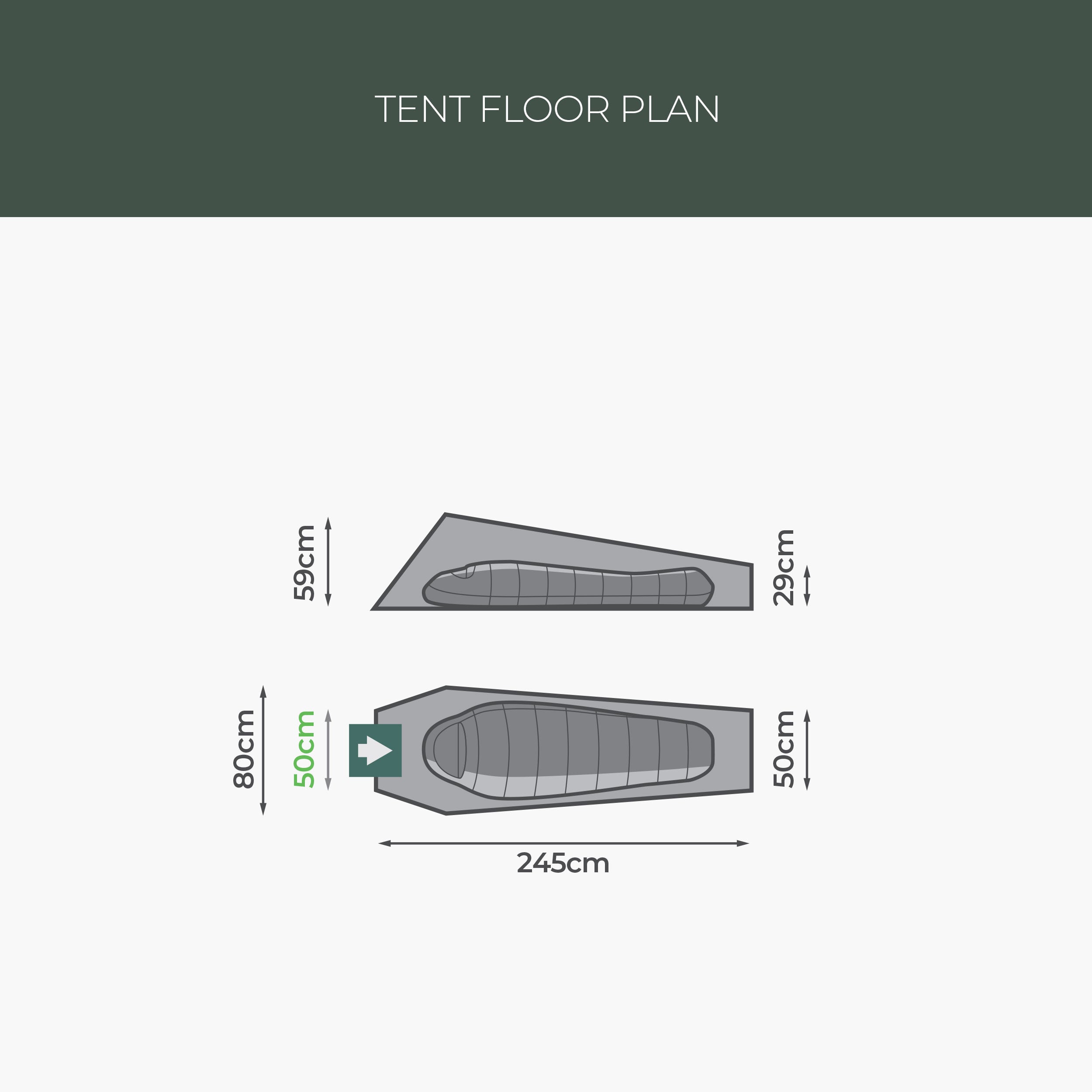 Highlander Falcon tenda bivi 1 posto verde pino