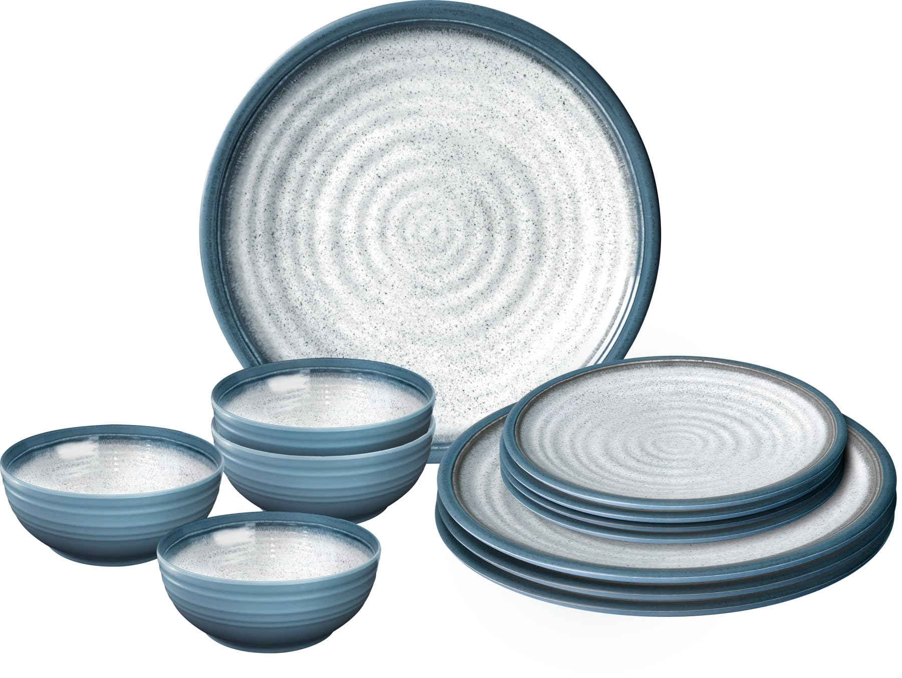 Brunner Midday Granyte set piatti melamina grigio antiscivolo
