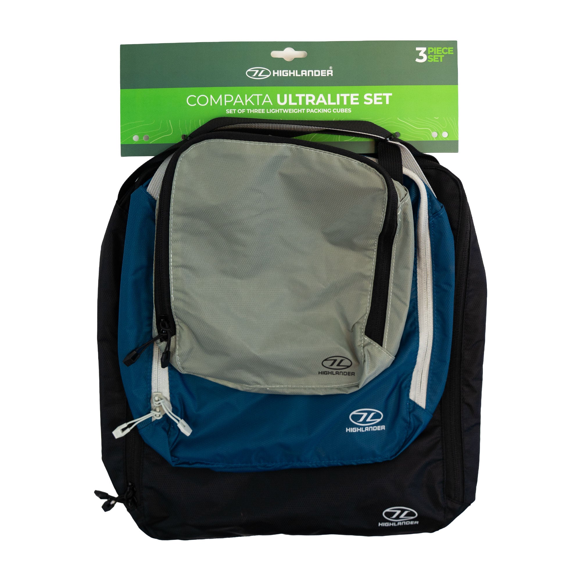 Highlander Compakta set 3 cubi organizzatori valigia leggeri