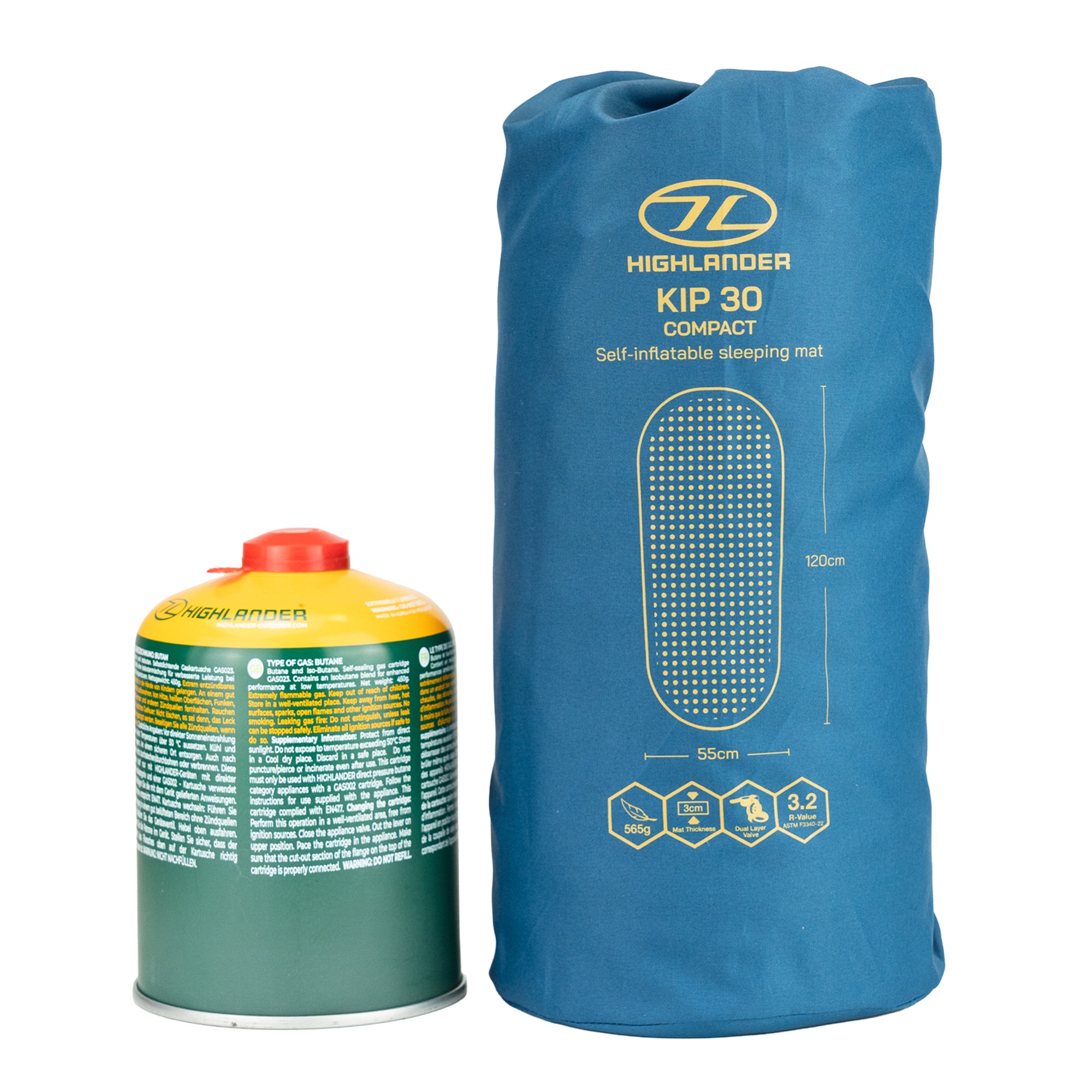 Highlander Kip Mat Compact 30mm materassino autogonfiante blu