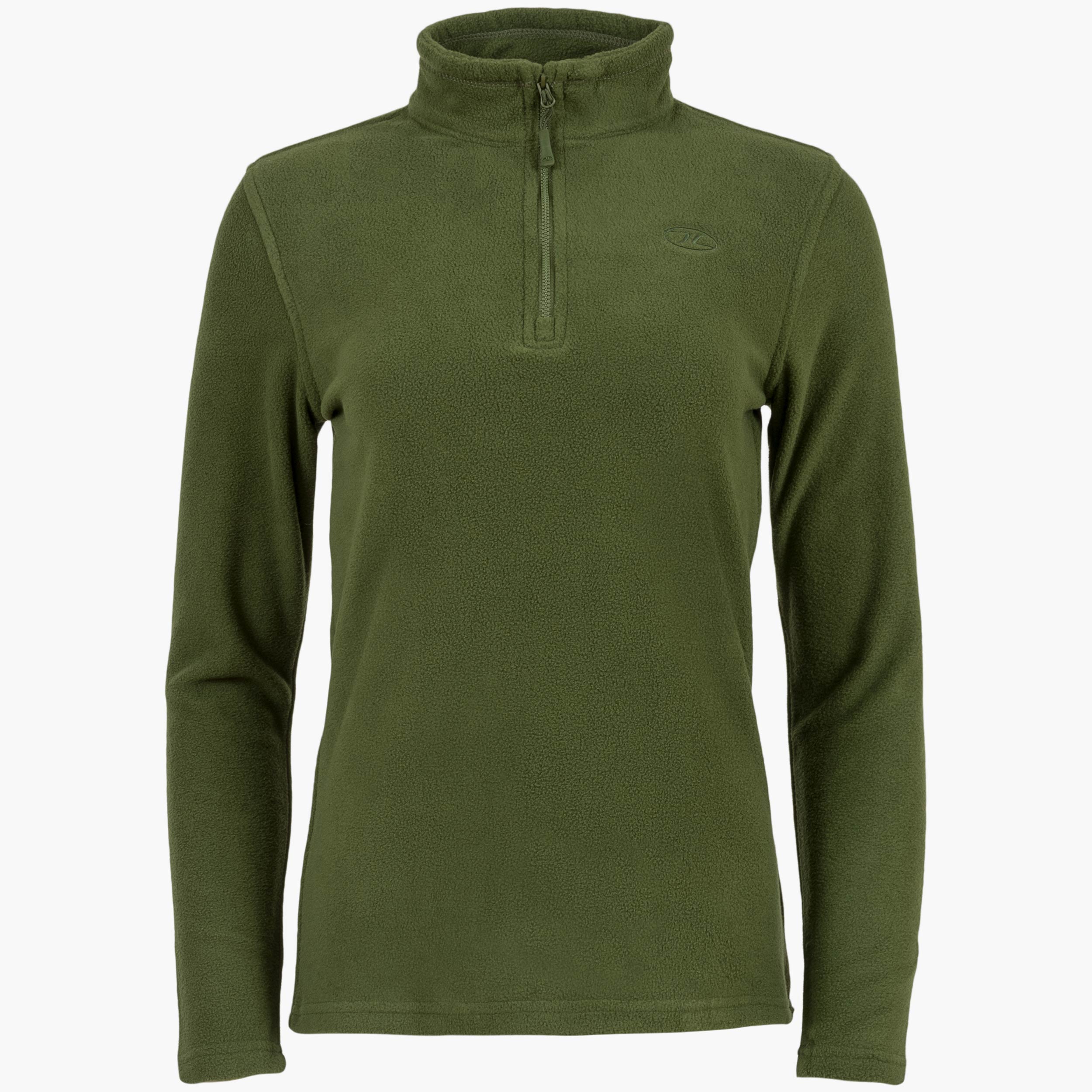 Highlander Ember pile donna mezza zip nero M