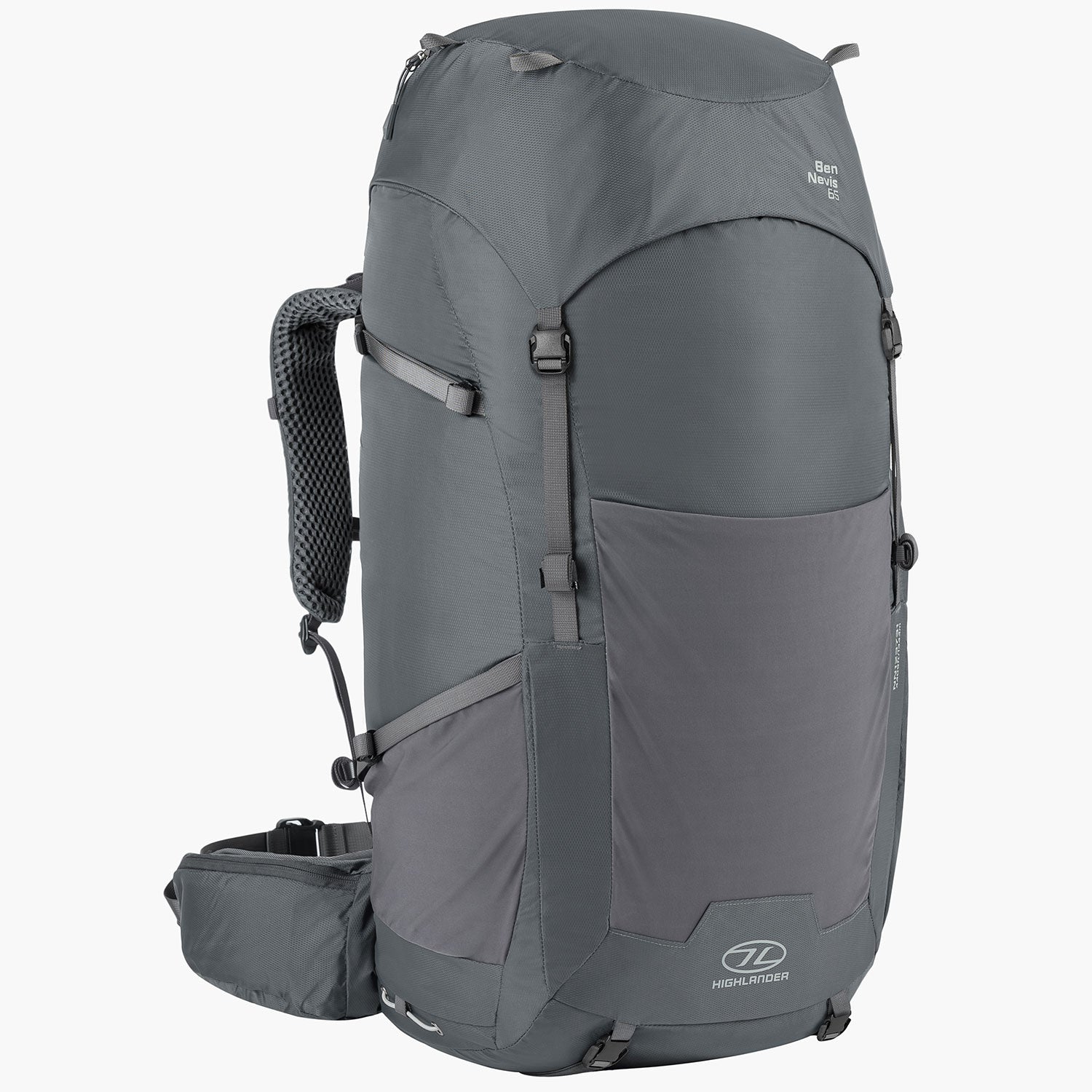 Highlander Ben Nevis 65L Zaino Trekking Grigio 65 L Traspirante