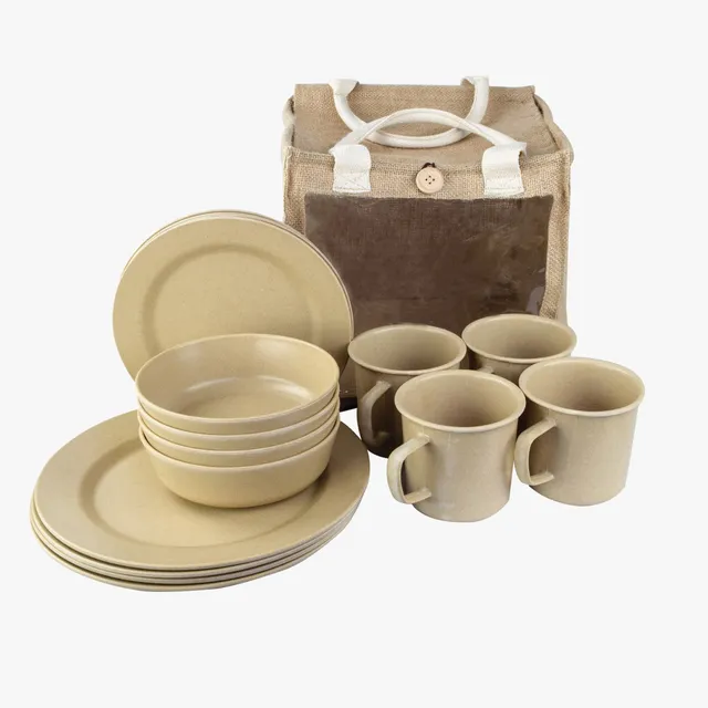 Highlander set picnic eco 16 pezzi in bamboo