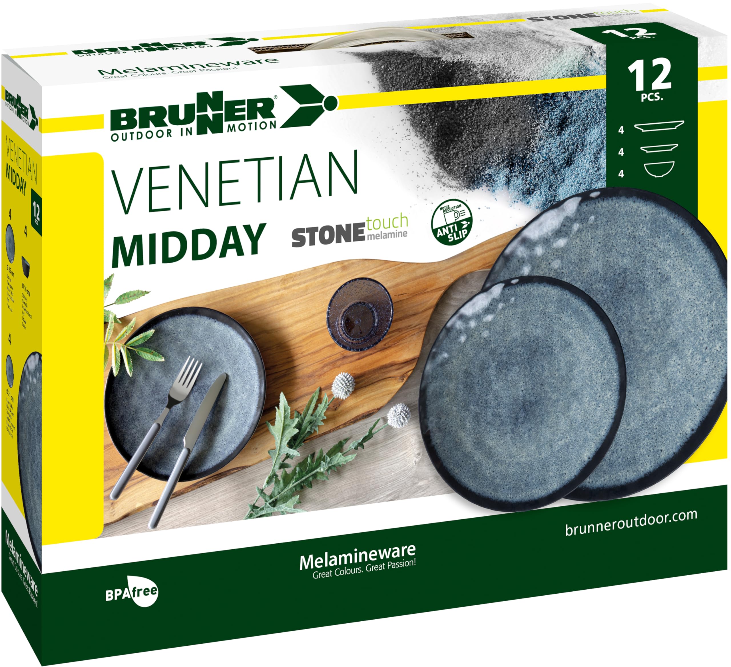 Brunner Midday Venetian set piatti 12 pezzi blu