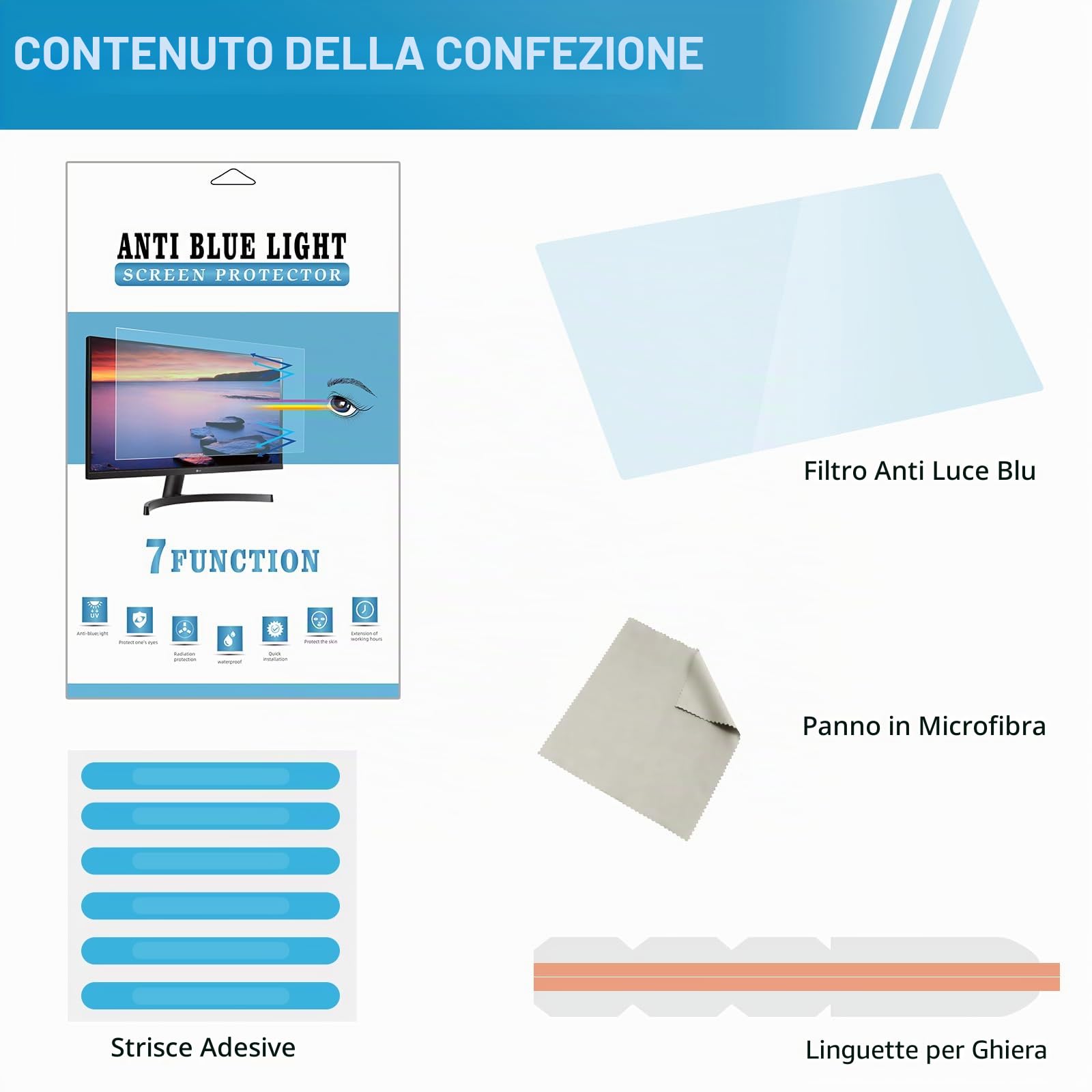 LAMA 24 pollici filtro schermo luce blu 16:9 antiriflesso