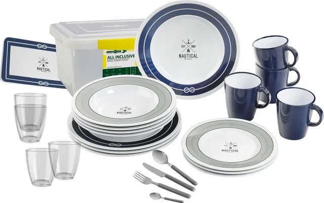 Brunner Nautical set stoviglie campeggio 36 pezzi antislip