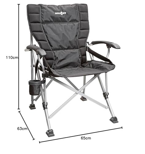 Brunner Raptor XL sedia campeggio nero grigio 150 kg