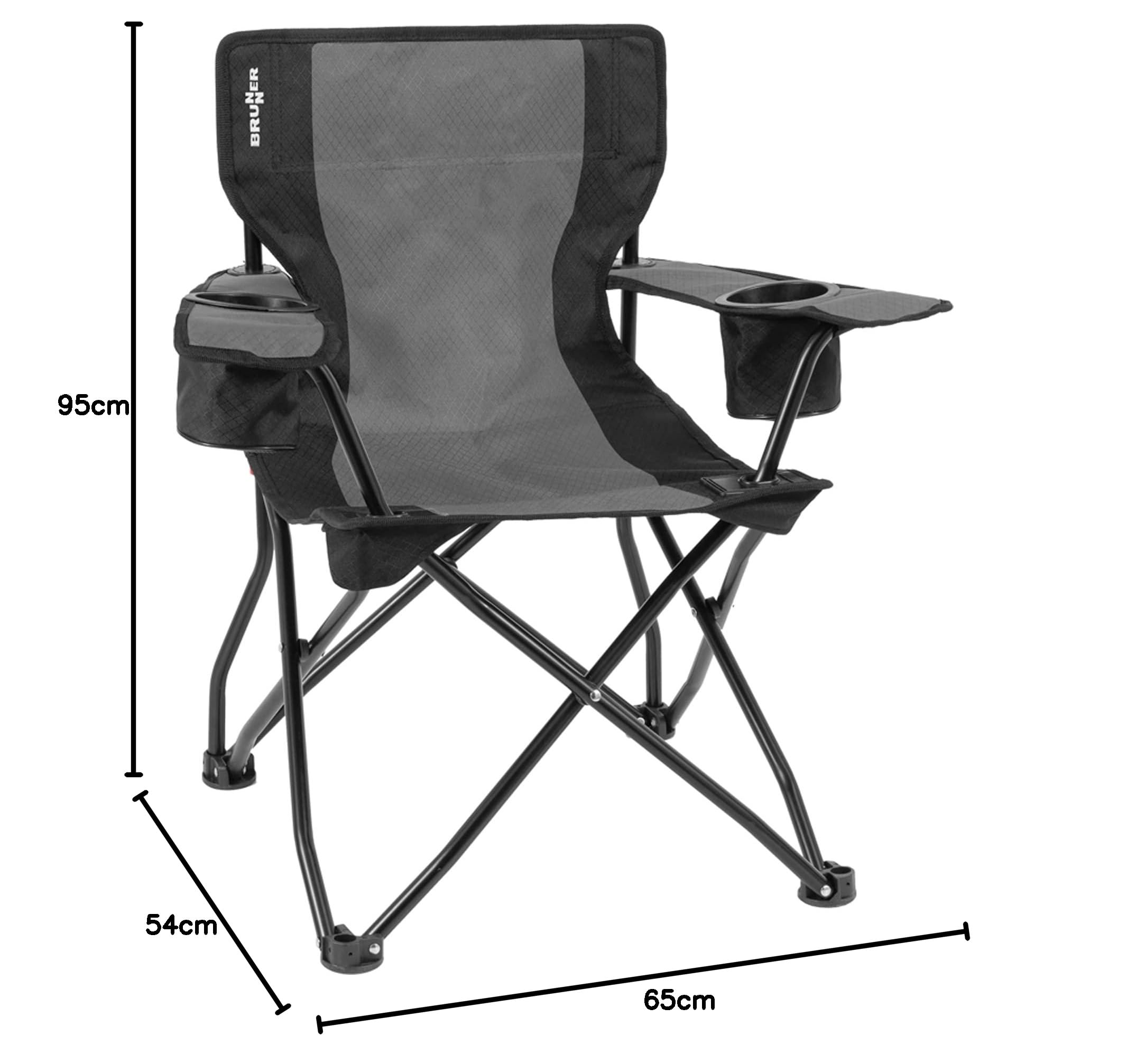 Brunner 0404038N.C20 sedia pieghevole campeggio grigio braccioli 102 kg