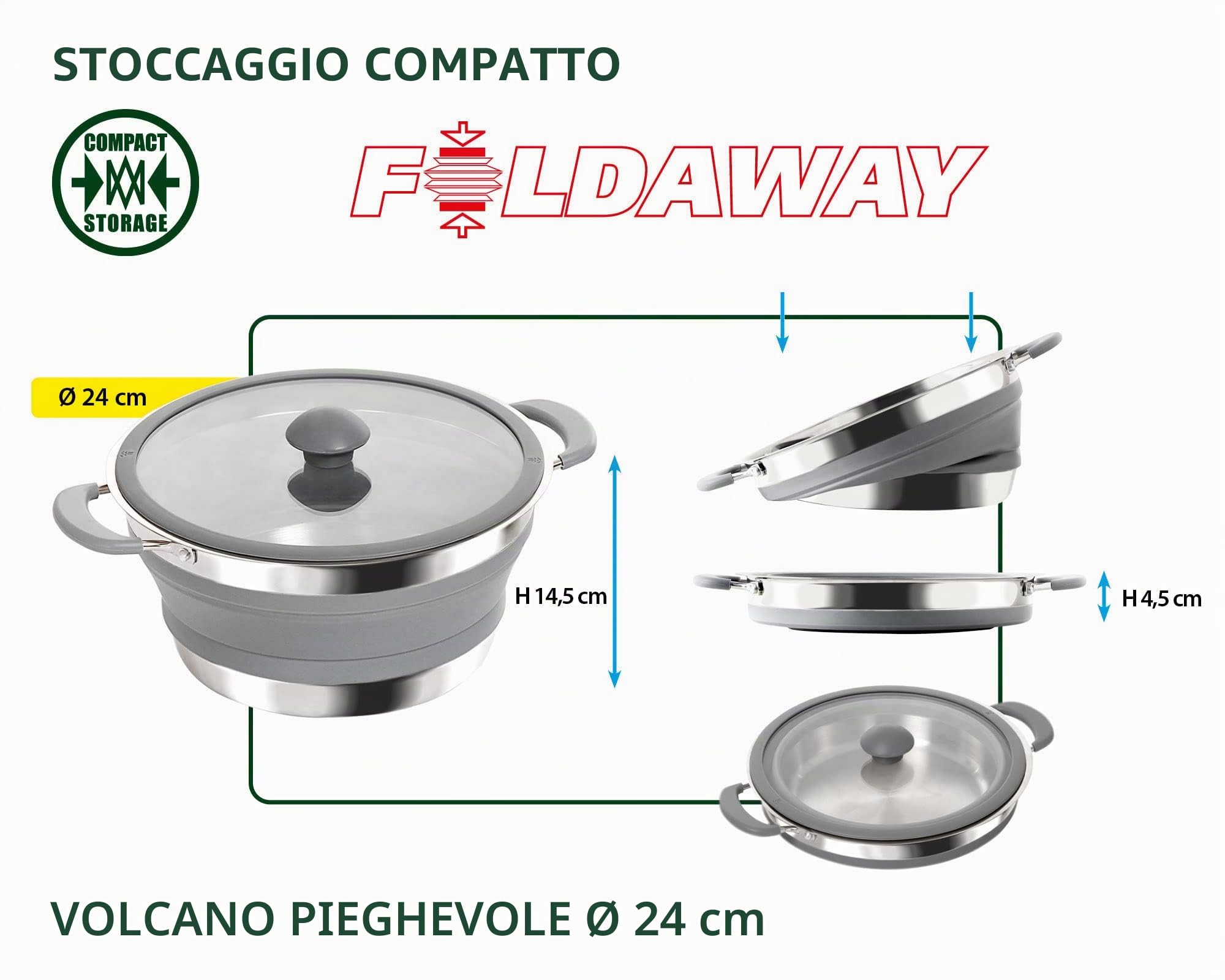 Brunner Volcano Fold-Away pentola pieghevole 24 cm