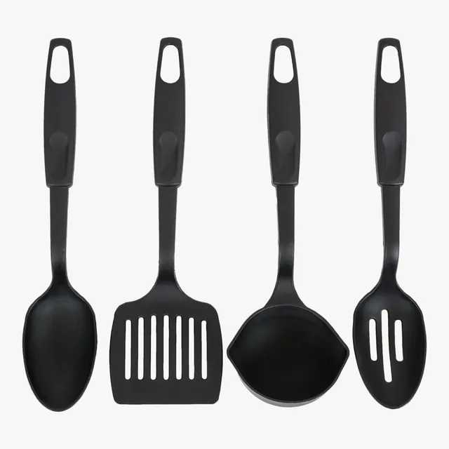 Highlander Survival set posate campeggio 4 pezzi nero