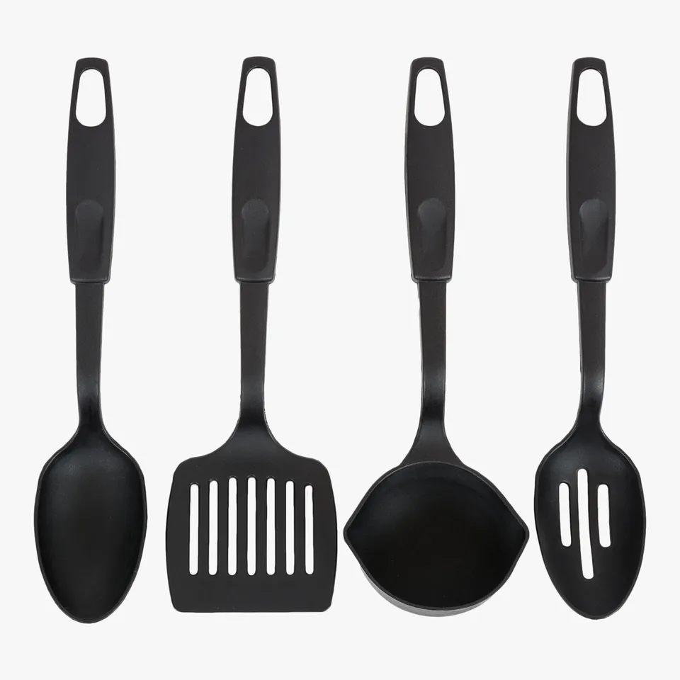 Highlander Survival set posate campeggio 4 pezzi nero