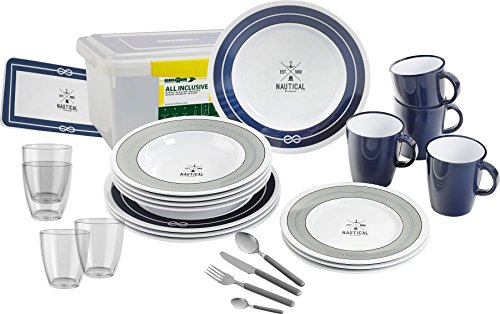 Brunner Nautical set stoviglie campeggio 36 pezzi antislip