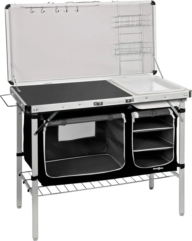 Brunner Drive In mobile cucina pieghevole nero con lavello