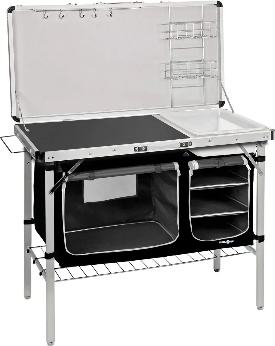 Brunner Drive In mobile cucina pieghevole nero con lavello