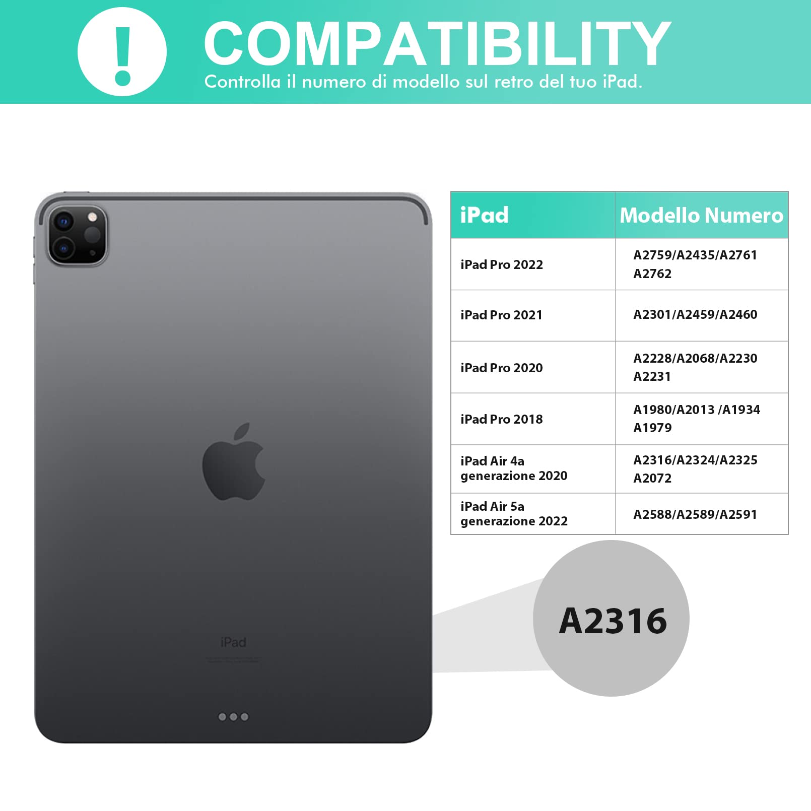 LAMA custodia con tastiera iPad 10,9/11 QWERTY italiana