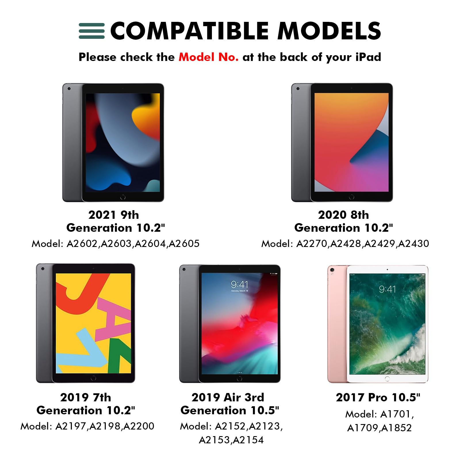 LAMA Custodia Tastiera iPad 10,2 10,5 Pollici con Mouse Nero