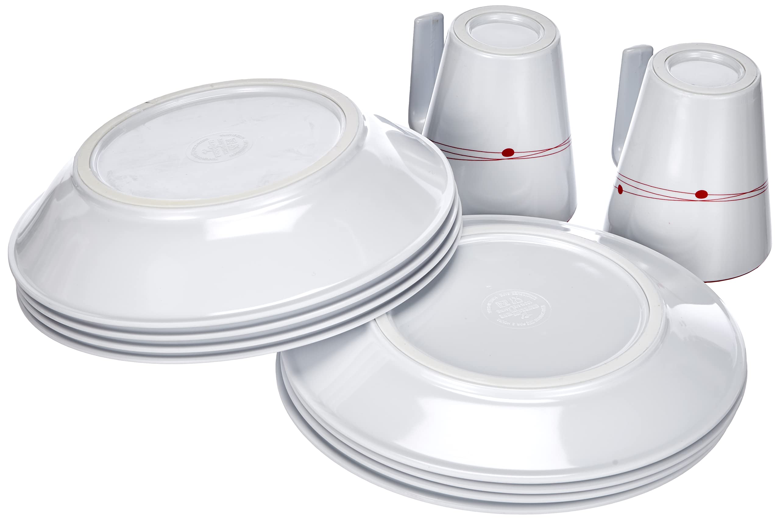 Brunner Cosmic set melamina 16 pezzi rosso infrangibile