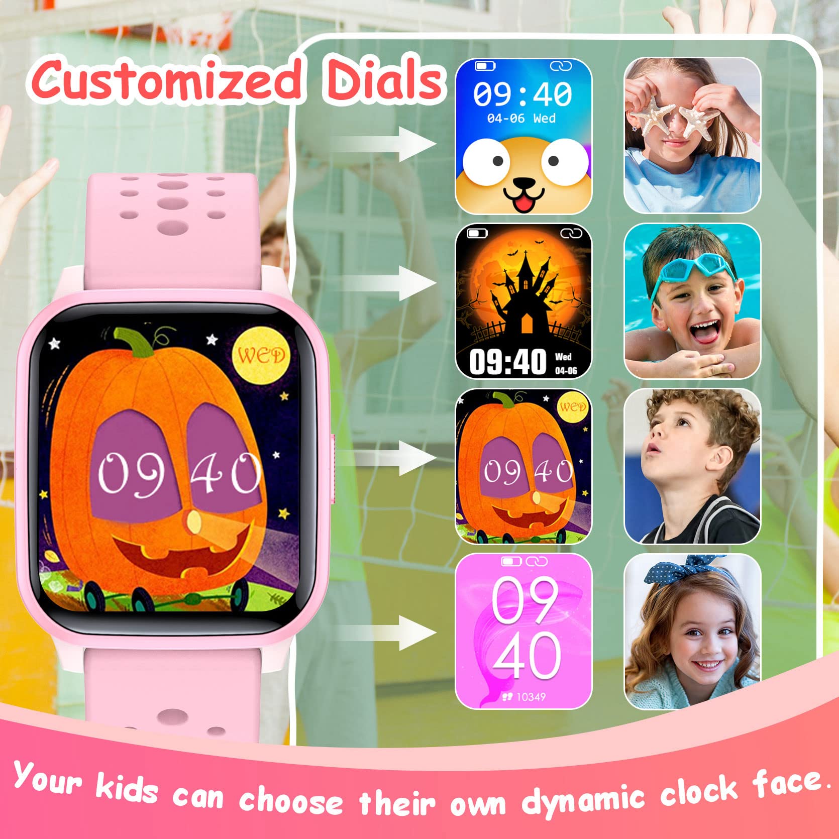 LAMA smartwatch bambini 1,4 pollici rosa IP68