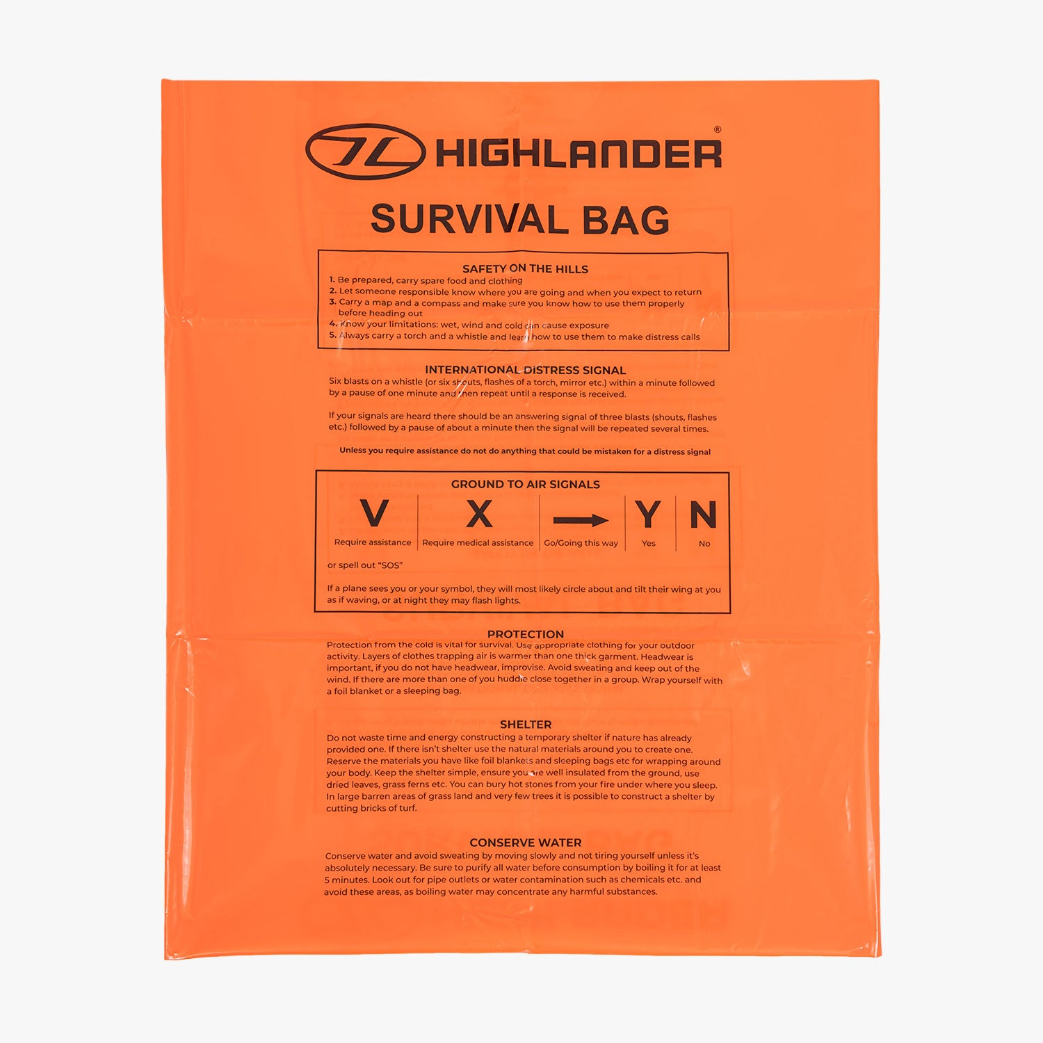 Highlander Survival Emergency sacco emergenza arancione anti ipotermia
