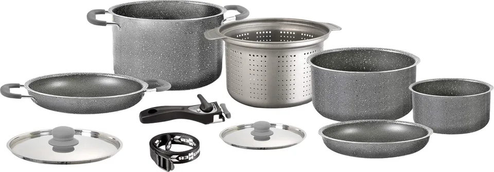 Brunner Set Pentole Campeggio Alluminio 9+1 22 cm Induzione