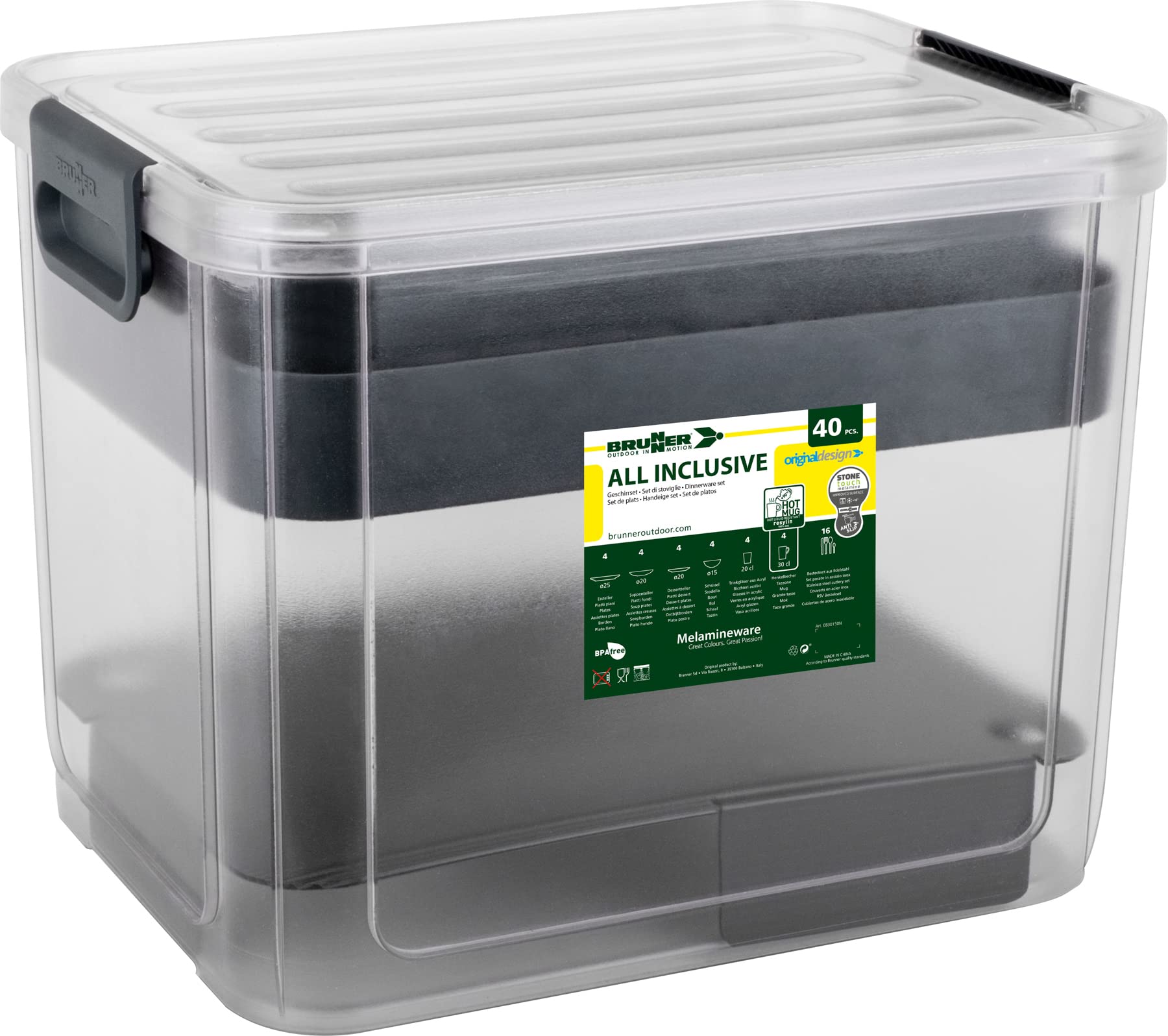 Brunner Amadè 0830150N.C8X set stoviglie melamina 40 pezzi
