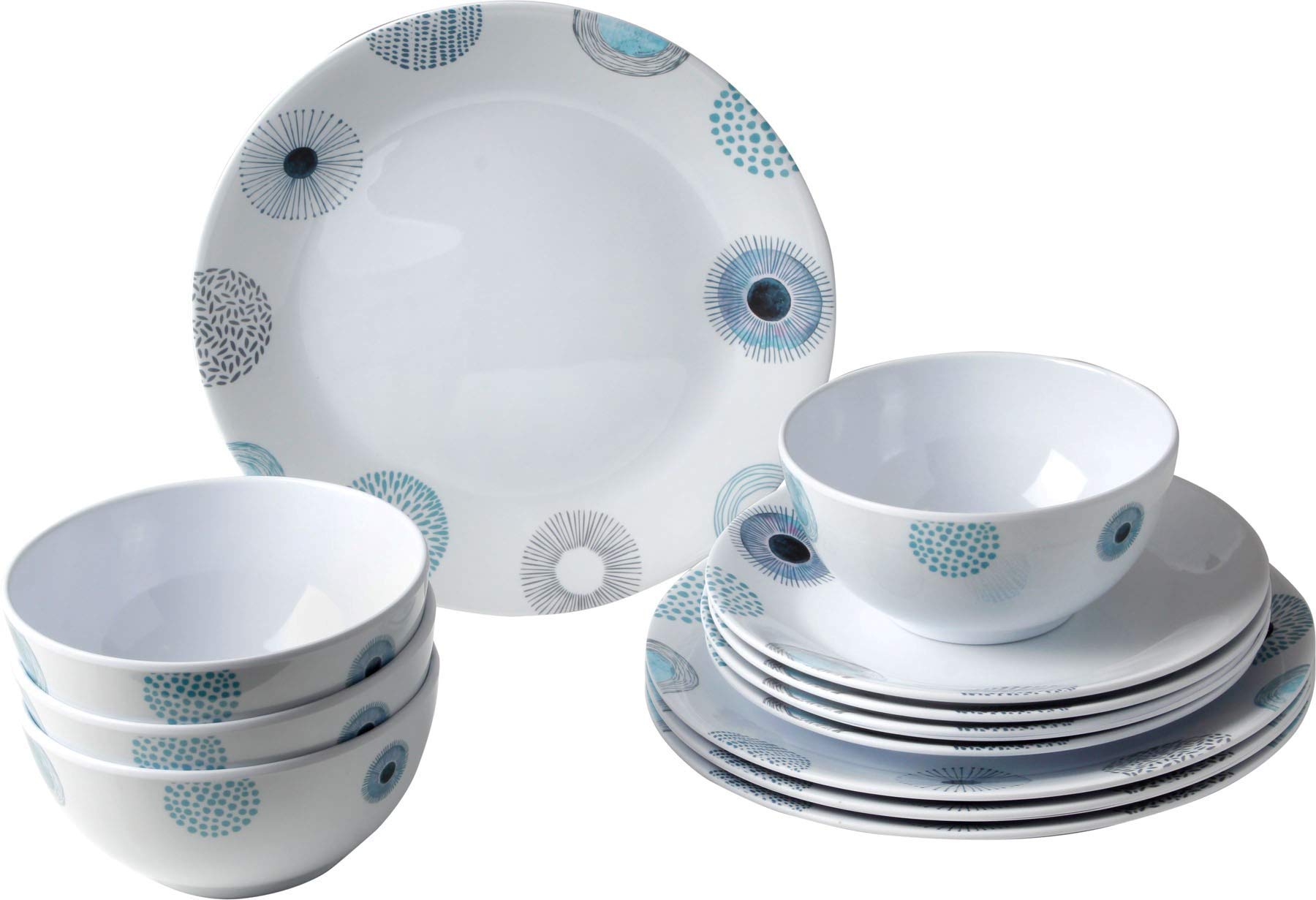 Brunner Midday Granyte set piatti melamina grigio antiscivolo