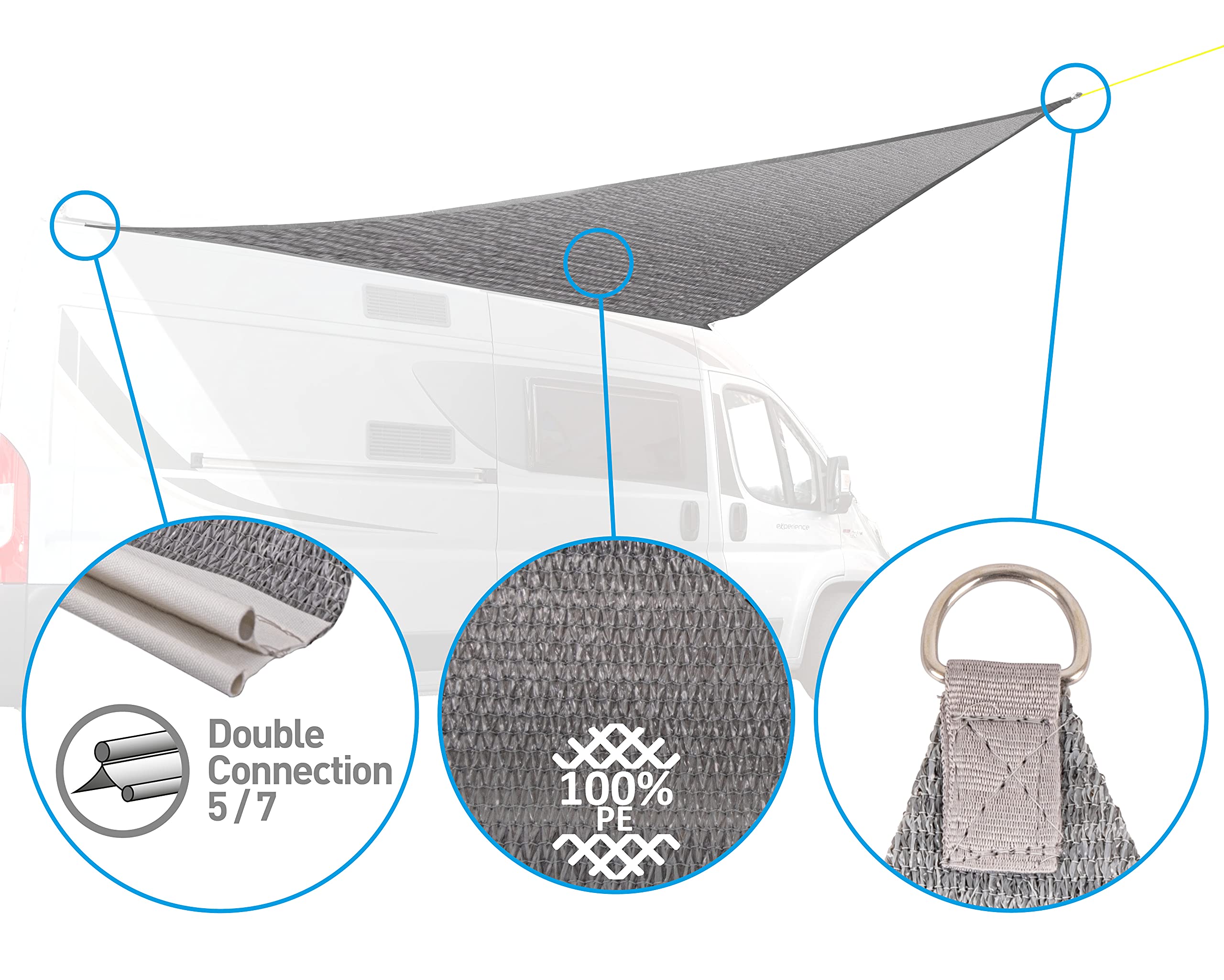 Brunner Deflector Triangle tendalino parasole 360 cm grigio