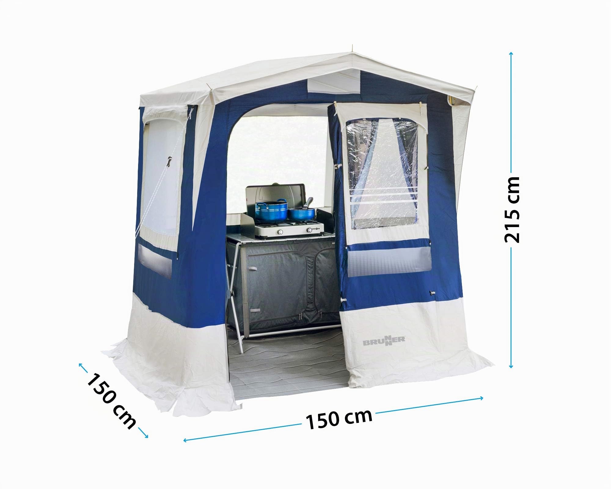 Brunner Gusto I Classic cucinotto 150x150 cm blu acciaio