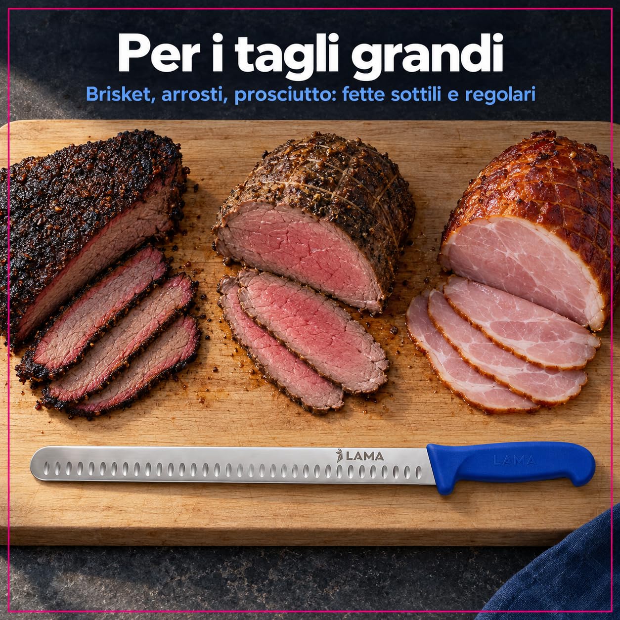 LAMA Brisket 35,4 cm coltello alveolato acciaio